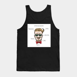 Humorous Hipster head structure. Free font used. Tank Top